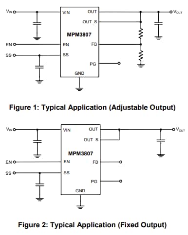 Application Circuit Diagram - Monolithic Power Systems (MPS) MPM3807 Synchronous Step-Down Power Modules